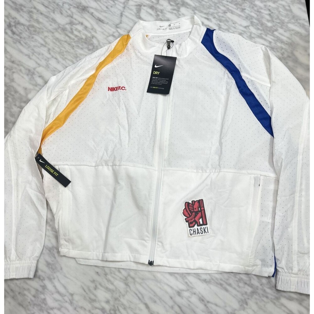 Nike F.C. Full Zip Soccer Women Loose Fit Jacket White Medium NEW CK2700 100
